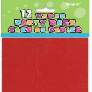 10/$20 Red Paper Party Favor Bags, 12ct